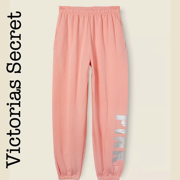 New Victorias Secret Pink Fleece Campus Sweats Size XLarge - Picture 1 of 10